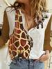 Women's Shirt Tops Zebra Stripe Button Printed Long Sleeve Casual Vintage Daily Basic Shirt Fall Winter Home Loose Clothing