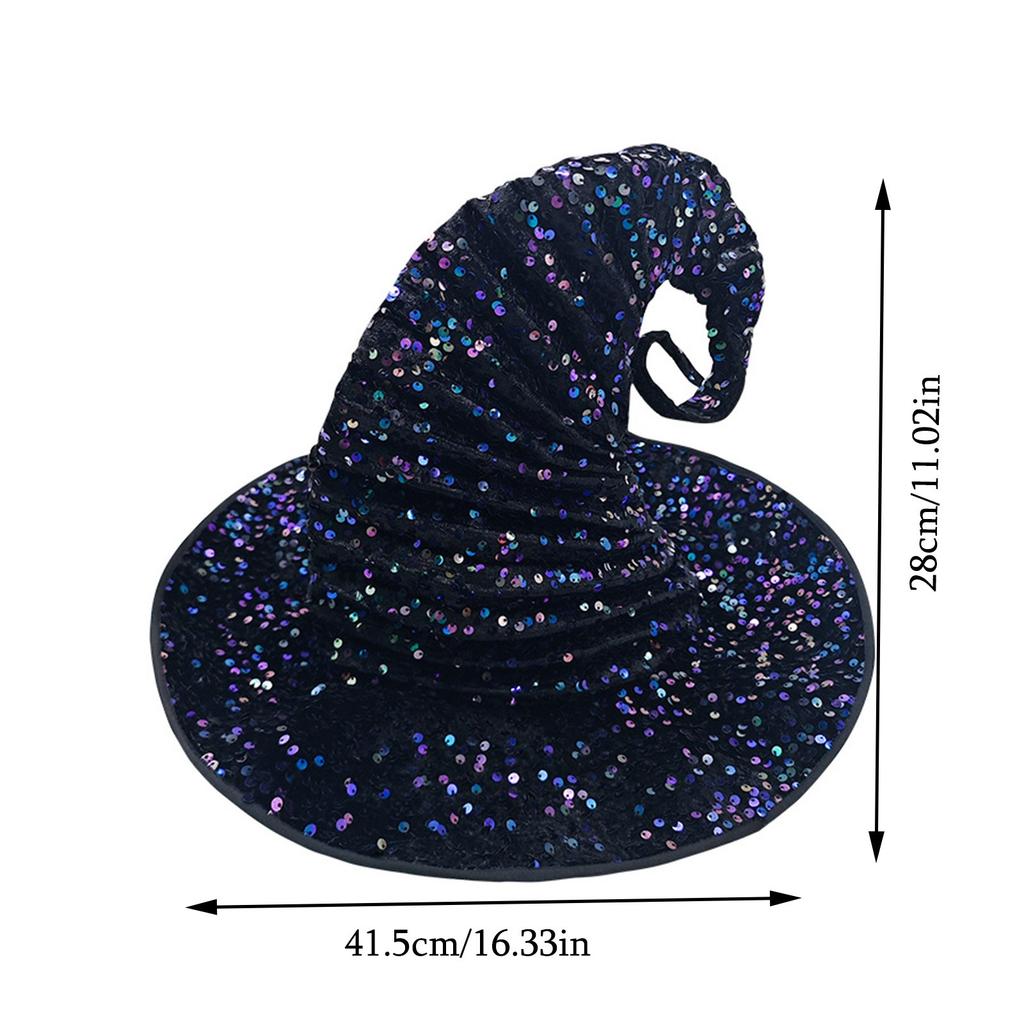 1pc Witch Hat Halloween Witch Hat Sequin Hexenbiest Hat Scene Atmosphere Holiday Party Dress Up Hat Party Accessories