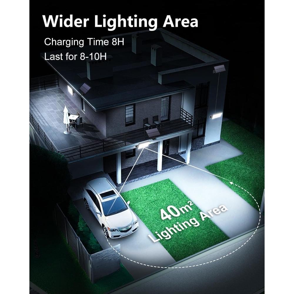 400LED Outdoor Solar Light, IP67 Waterproof Solar Floodlight, Three Modes and Remote Sensing Outdoor Light