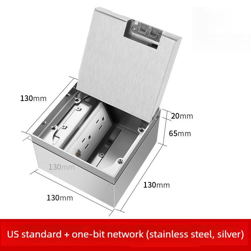 Stainless Steel Embedded Ground Socket Invisible Flat Style Floor Socket Universal Hidden Ground Socket Box