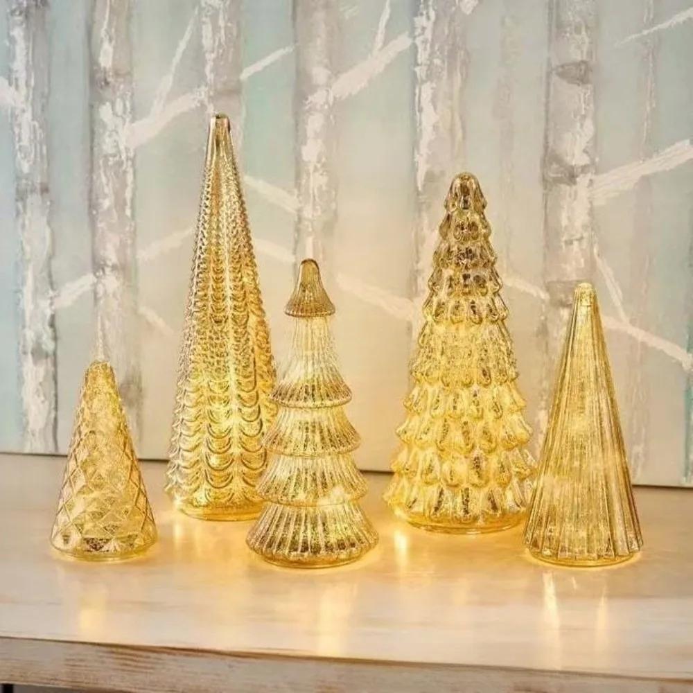 Set of 5 Creative Illuminated MercuryTrees With Light DIY Decoration LED Christmas Trees Desktop Ornament Versatile 0.6M