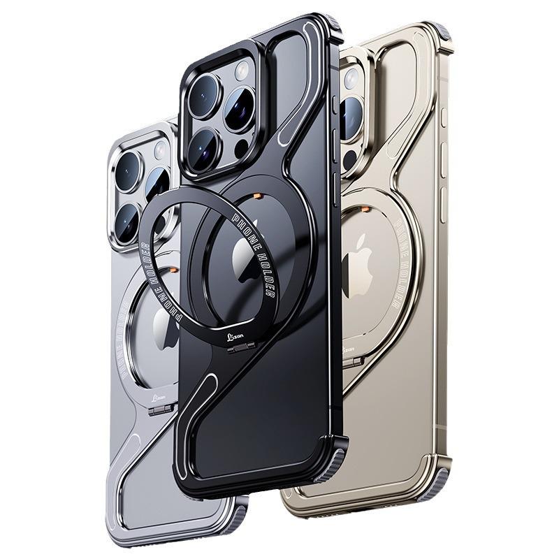 Z-Type Magnetic Metal iPhone 15 Pro Case: Drop-Proof & Heat-Dissipating