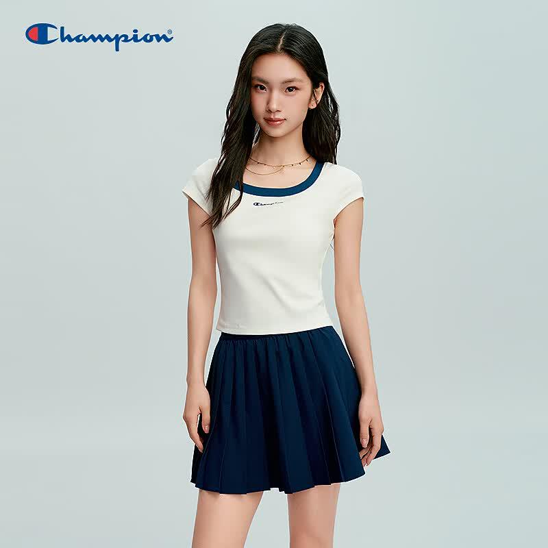 Champion 2026 Summer Square Neck Slim Fit Short Sleeve T-Shirt S