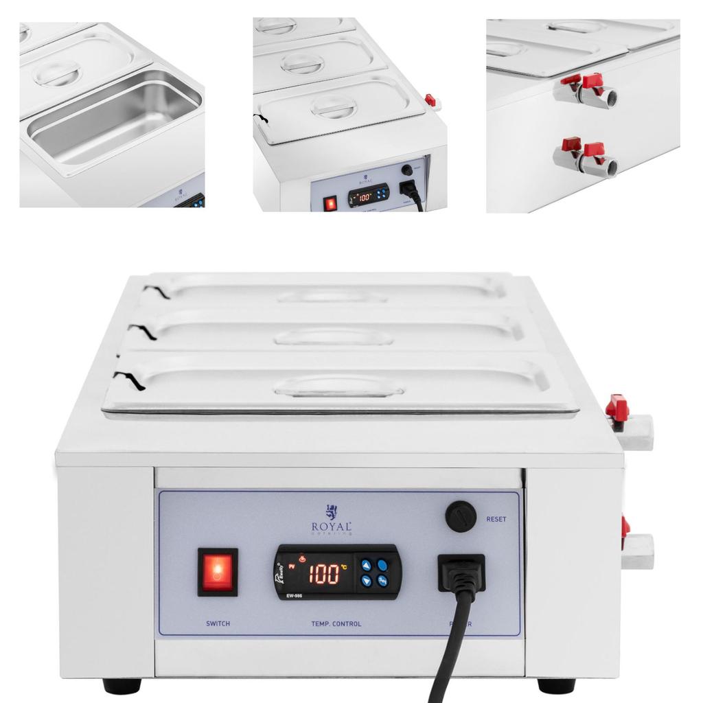 Electric Chocolate Sauce and Icing Warmer 3 X 3.2 L 1500 W