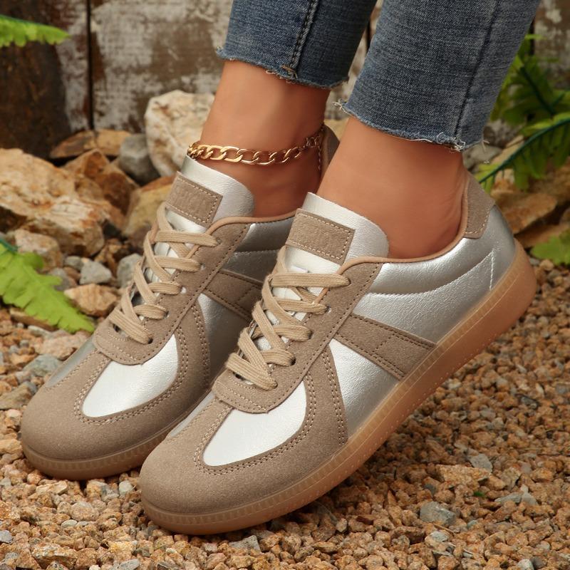 Fashion 2025 Plus Size Lace Up Women's Vulcanize Shoes Outdoor Versatile Low Heel Women Sneakers Mixed Colors Comfortable Casual Shoes