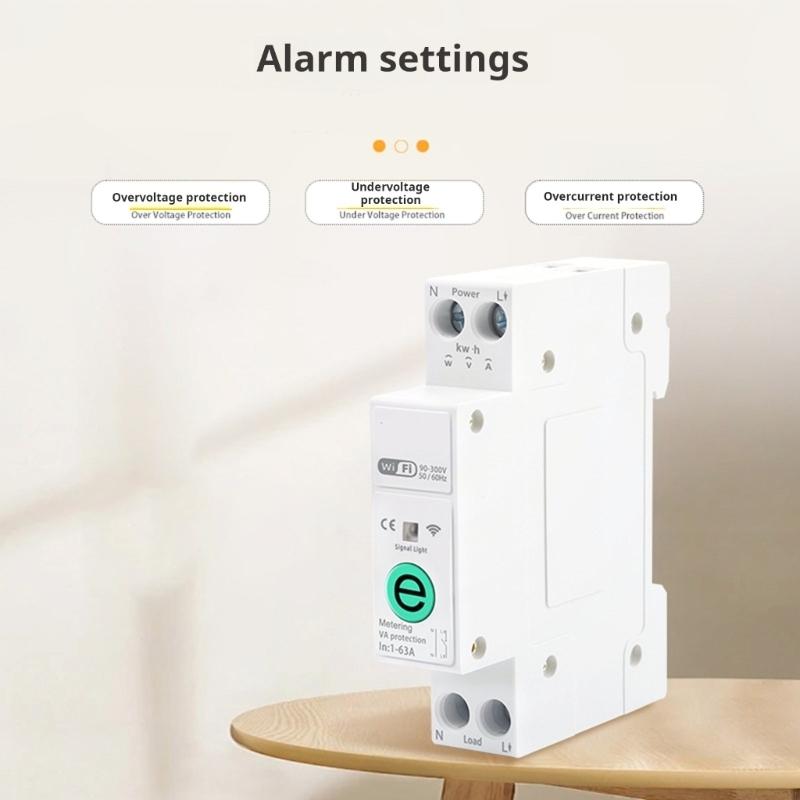 WiFi Intelligent Voltages Current Meter Protectors 1-63A DIN Remote Voice Control M4YD CN