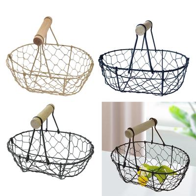 Draht Eierkorb Retro Rustikaler Eisen Aufbewahrungskorb für Bauernhaus Tischplatte Zuhause