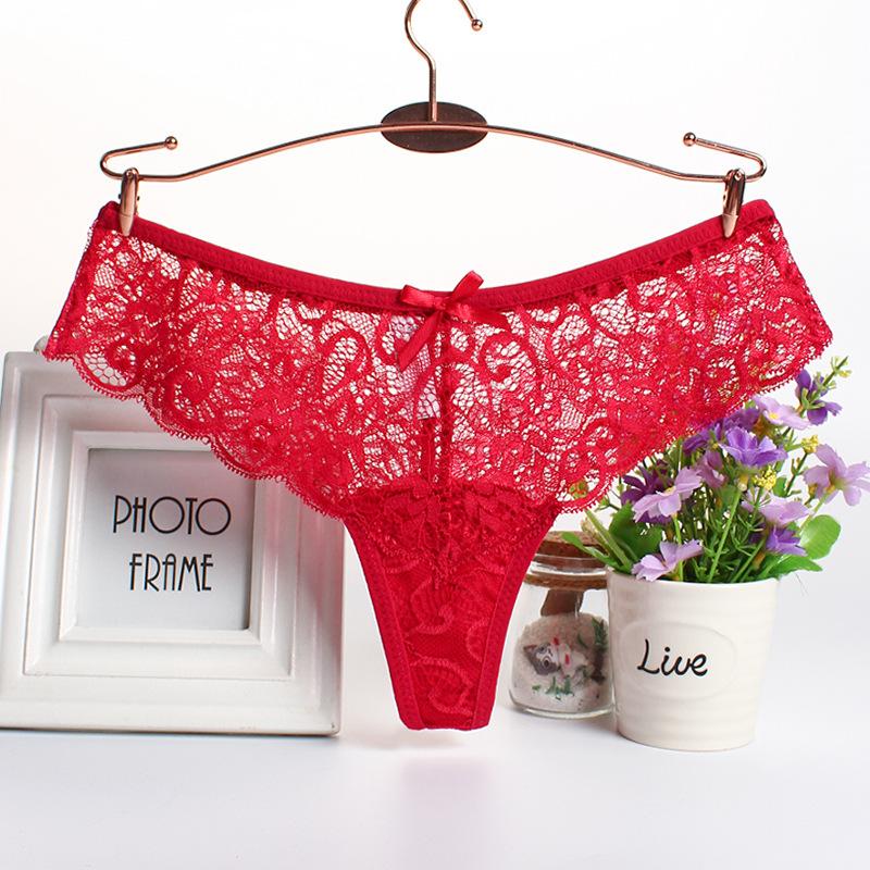 Frauen Sexy Criss-Cross Aushöhlen Spitze Höschen Low-taille Unterwäsche Tanga Weibliche Atmungsaktive Dessous Versuchung Stickerei