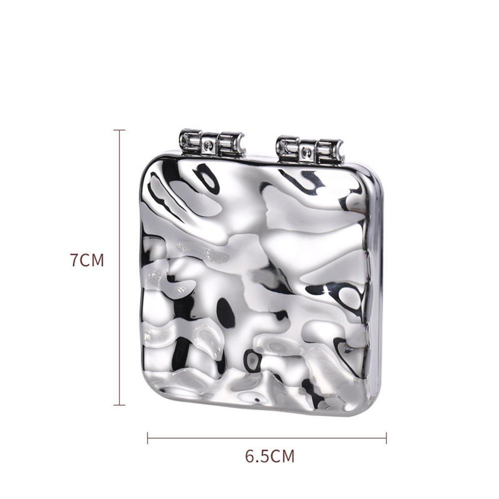 Portable Heart-Shaped Folding Makeup Mirror Mini Pocket Travel Mirror with Magnetic Closure Double-Sided Cosmetics Mirrors