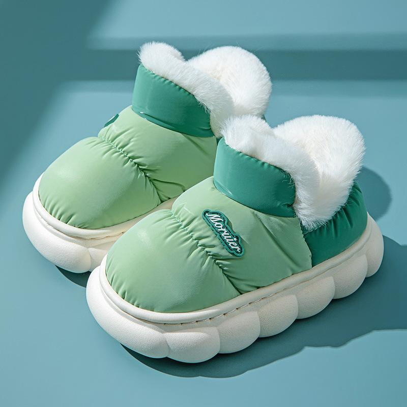 

Дитяче бавовняне взуття Зимові плюшеві потовщені бавовняні тапочки Водонепроникні лижні черевики Шкіряні чоботи для хлопчиків і дівчаток Дитяче взуття 30/31 зелений