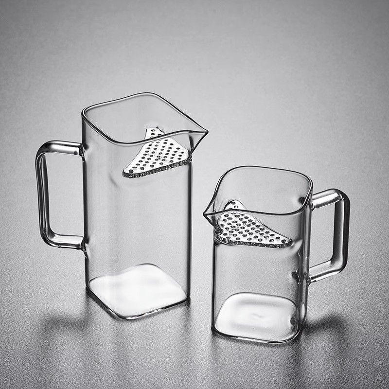 Thiened Glass Een Tea Brewing Device Inteated Tea Cup Strainer One-Piece Tea Dripper Moon Tooth Filter Tea Cup Tea Pot