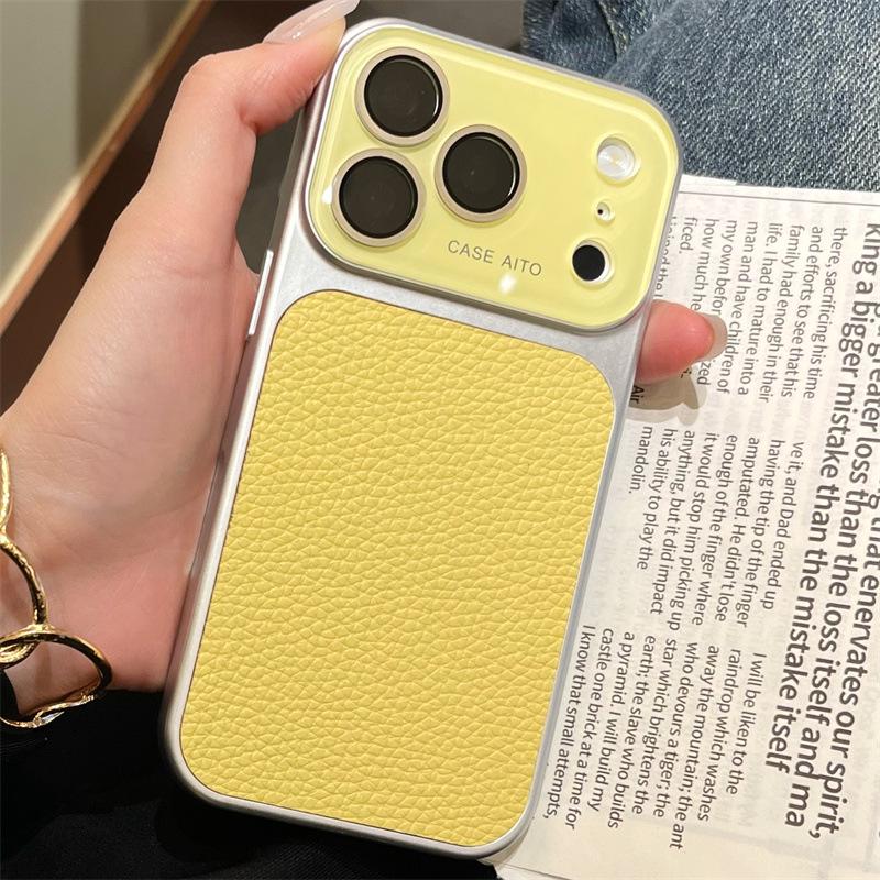 Lychee Pattern iPhone 17 Pro Max Case, Compatible with Apple 14 to 17, Large Window Design for Cross-Border Appeal.
