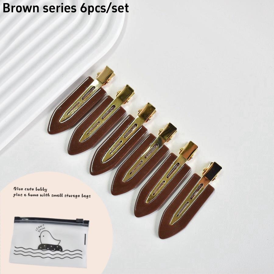 6PCS/SET Women's multi-colored acrylic non-bending hairpin Daily Makeup Face wash bangs broken hair Finish Traceless Hairpin Pro