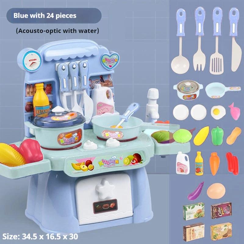 Игровой набор  Симулятор кухни  со светом и звуком, Реалистичная игра-готовка для детей, Интерактивный развивающий игровой набор для малышей