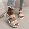 Beach Sandals Women's Summer Ladies Mesh Wedge Heel Large Size Casual Velcro Sports Sandals