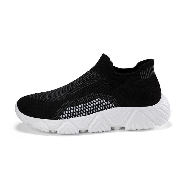 Supply Large Size Fly-woven Sports Shoes Women's Lightweight Soft-soled Popcorn Casual Shoes One-pedal Flat Shoes