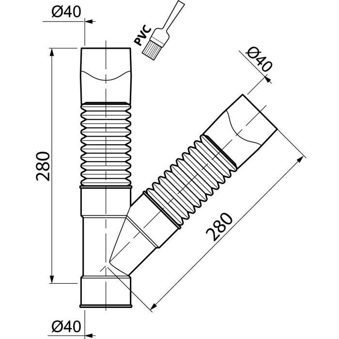 Raccord Y Magicoude Universel - WIRQUIN - Ø 40 Mm - Gris - À Coller
