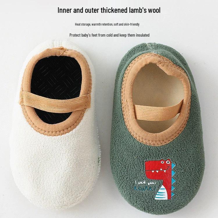 Children's Non-Slip Velvet Lined Warm Floor Socks for Toddlers - Indoor Use, Spring To Winter