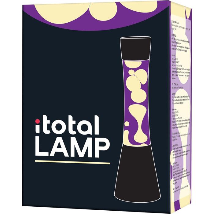 ITotal XL1789 Lampe à Lave 40 cm avec Base Noire, Liquide Violet et Cire Jaune