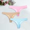 Ice Silk G-String for Women Sexy Seamless Thongs Panties Cotton Women Underwear Girls Ladies Bikini Briefs Lingerie 3 Pcs/set