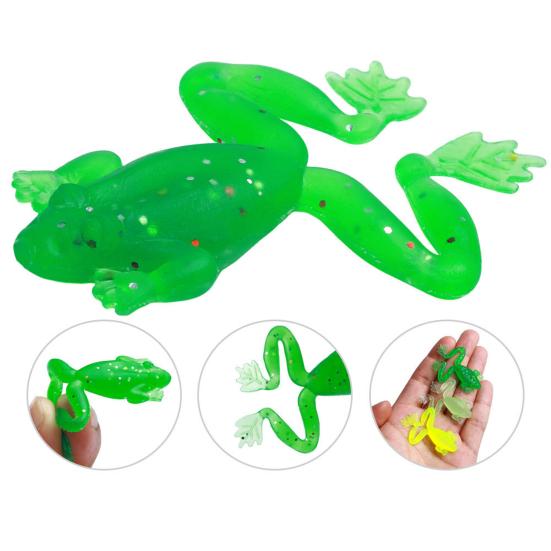 5 Stück leuchtender Frosch-Softbait, 2,7 g/5,5 cm, realistische Form, künstlicher Silikon-Froschköder mit Haken, natürlicher Schwimmstil-Köder