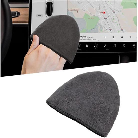 Car Screen Cleaner, 4.72×3.93" Triangle Microfiber Auto Screen Cleaning Pad, Foldable Touch Screen Cleaner Cloth for Vehicle Dashboard LCD Display,