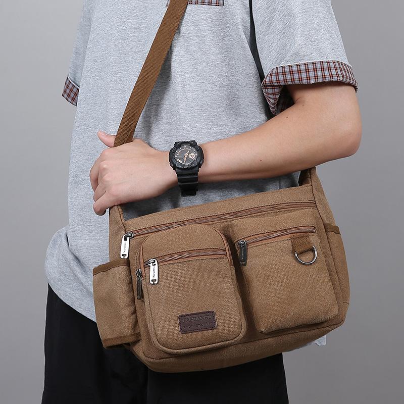 Men Canvas Shoulder Bags Casual Tote Travel Men's Crossbody Bag Luxury Messenger Bags Fashion High Quality Handbag