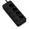 2 Meter European Power Extension with 4 Outlets and Independent Switches for Controlled Power Supply In For Home or Workspaces