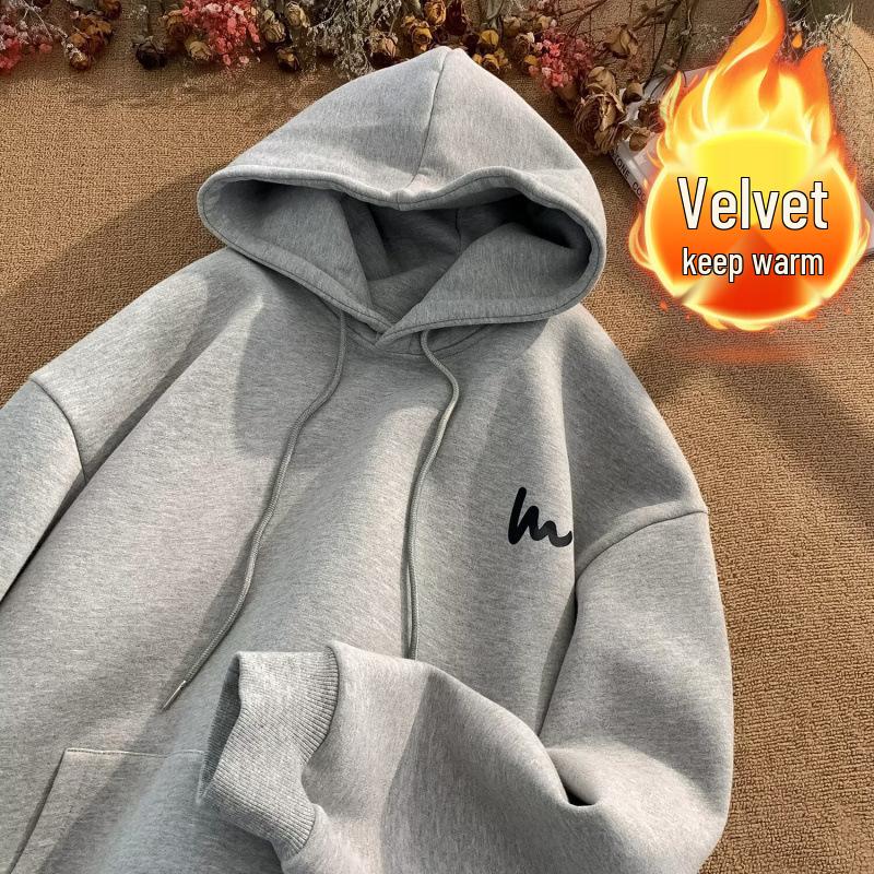 Men's Heavyweight Loose Fit Hoodie - Autumn/Winter 2024 American Style Sweatshirt Jacket, 250g