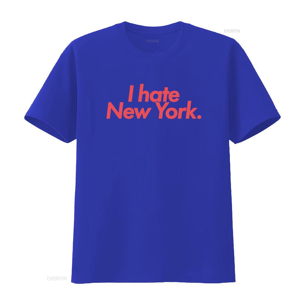 I Hate New York Print T Shirt Trendy Fashion Statement for Urban Style Lovers vintage Washed Top For Everyday Wear