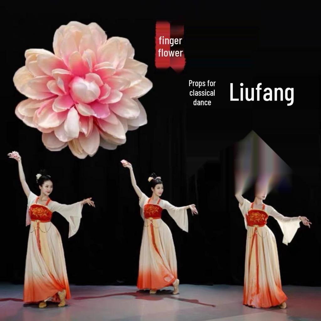 Dream Lotus Dance Peony Hand Flower for Women - Classical Dance Accessory