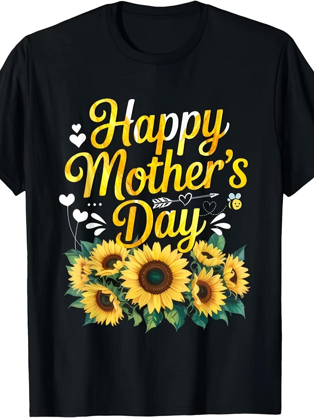 Mother S Day T-Shirt, Round-Neck Black T-Shirt, Suitable for Mother S Day S разноцветный