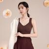 Womens Thermal Vest Built In Bra Braless Heattech Seamless Layering Winter Top