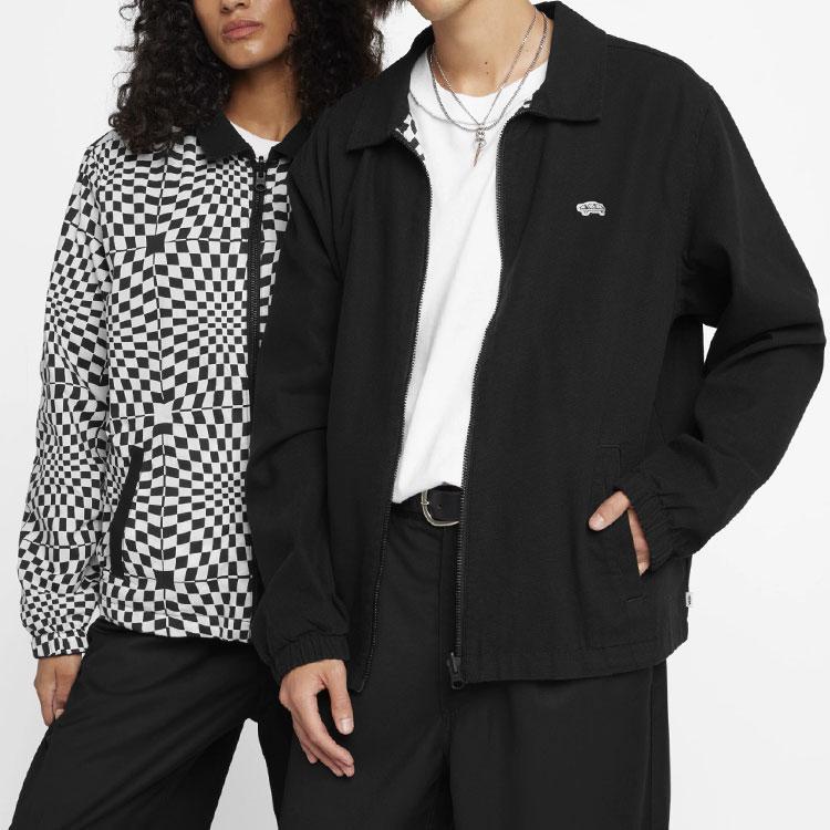 Vans OTW SS24 Veste Polo Réversible Imprimée Manches Longues Unisexe Vestes Noir VN000GVZBLK