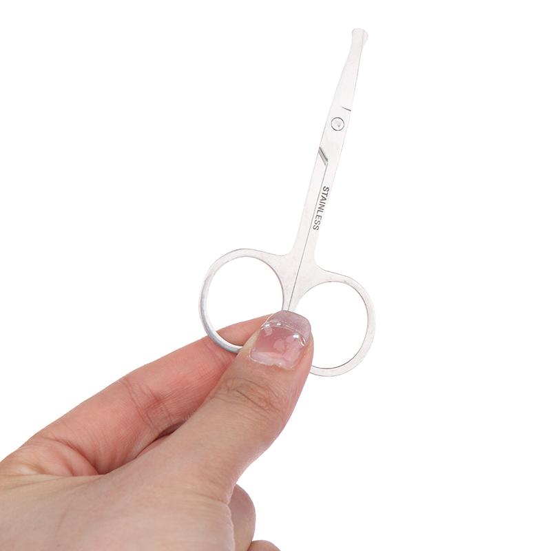 Edelstahl Rundkopf Sicherheitsschere Augenbrauen Make-up Schönheit Nasenhaartrimmer Schere Augenbrauen mit spitzem Kopf Werkzeug