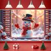 Snowman Banner Black Top Hat Christmas Decoration Banner Winter Banner Cute Snowman For Indoor Use Xmas Event Winter Celebration