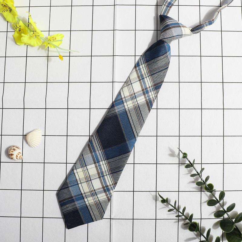 Jk Small Tie Female College Style Lazy Japanese Plaid Uniform Shirt Tie Student Ins Men'S And Women'S Short Styles Free Of Charge