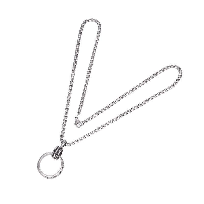 Hip Hop Ring Ring Necklace Men'S Pendant Bouncing Pendant Women'S