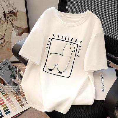 Damen Freizeit T-Shirt mit Print, kurzärmelig