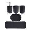 5 Piece Modern Bathroom Accessory Set, with Soap Dispenser Bottle, brush Holder, Tumbler, Dish