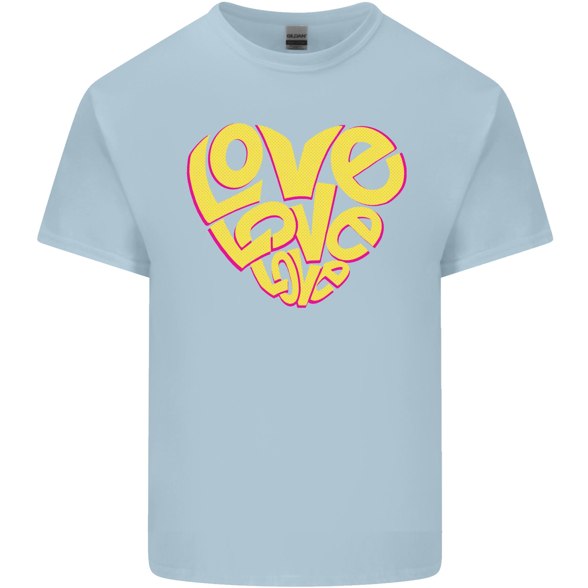 Love Word Art Heart Shape AntiWar Hippy Unisexs Light Cotton TShirt S