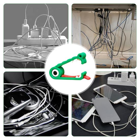1/2/3/4/5Pcs 3D Printed Crocodile Cable Organizer Reusable Earphone Charging Cable Power Cord Holder Clip Fixator Keeper Wire Management Tools