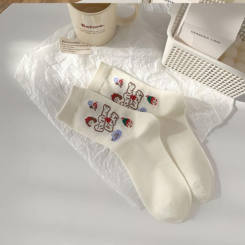 Spring And Autumn Fairy Tale Town Series Of Tube Socks Trendy Girl Cute Cartoon Little Red Riding Hood Stockings