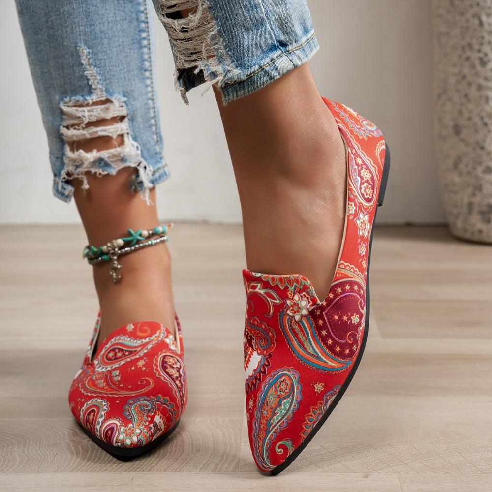 Fashion Loafers Women's Flats Leopard Floral Print Pointed Toe Casual Women Shoes New Comfortable Walking Mujer Zapatos Footwear