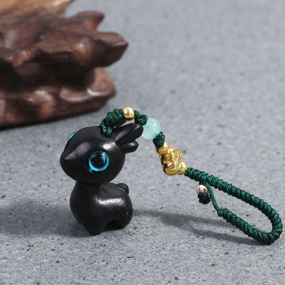 Lanyard Car Key Chain Handmade Rope Mobile Phone Chinese Style Key Ring Bag Pendant Wood Key Chain