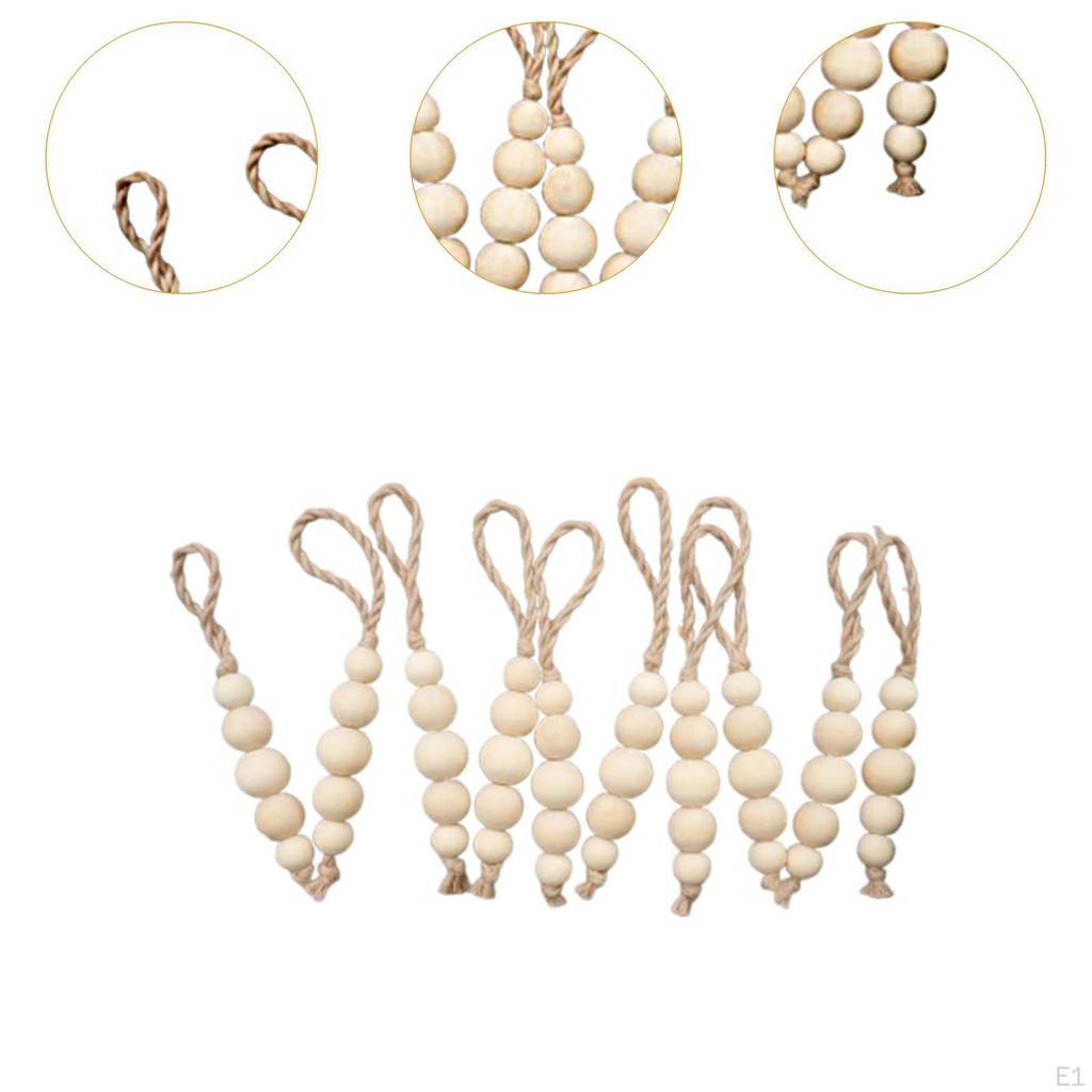 10 Pieces Wood Beads Easy To Use Rustic Practical, Boho Christmas Decors, for Bedroom Farmhouse