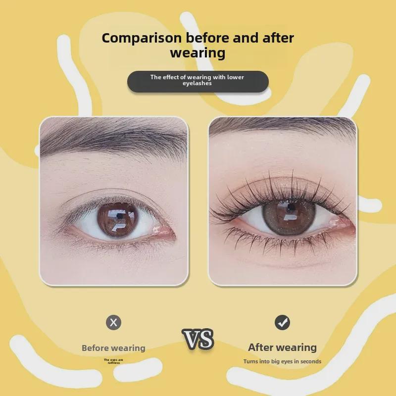 Natural Self-Adhesive Soft Stem-Free False Eyelashes, Single Cluster, Wheat Ear Sunflower Design