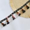 1.5x100cm Cotton Curtain Tassel Accessories Wood Beads Hanging Ball Fabric  Lace Accessories Handmade DIY Home Decoration