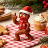 Small Christmas Ornaments for Desk Resin Figurine, Cute Clay Style Santa Snowman Gingerbread Man Figurines Statue, Festive Holiday Tabletop