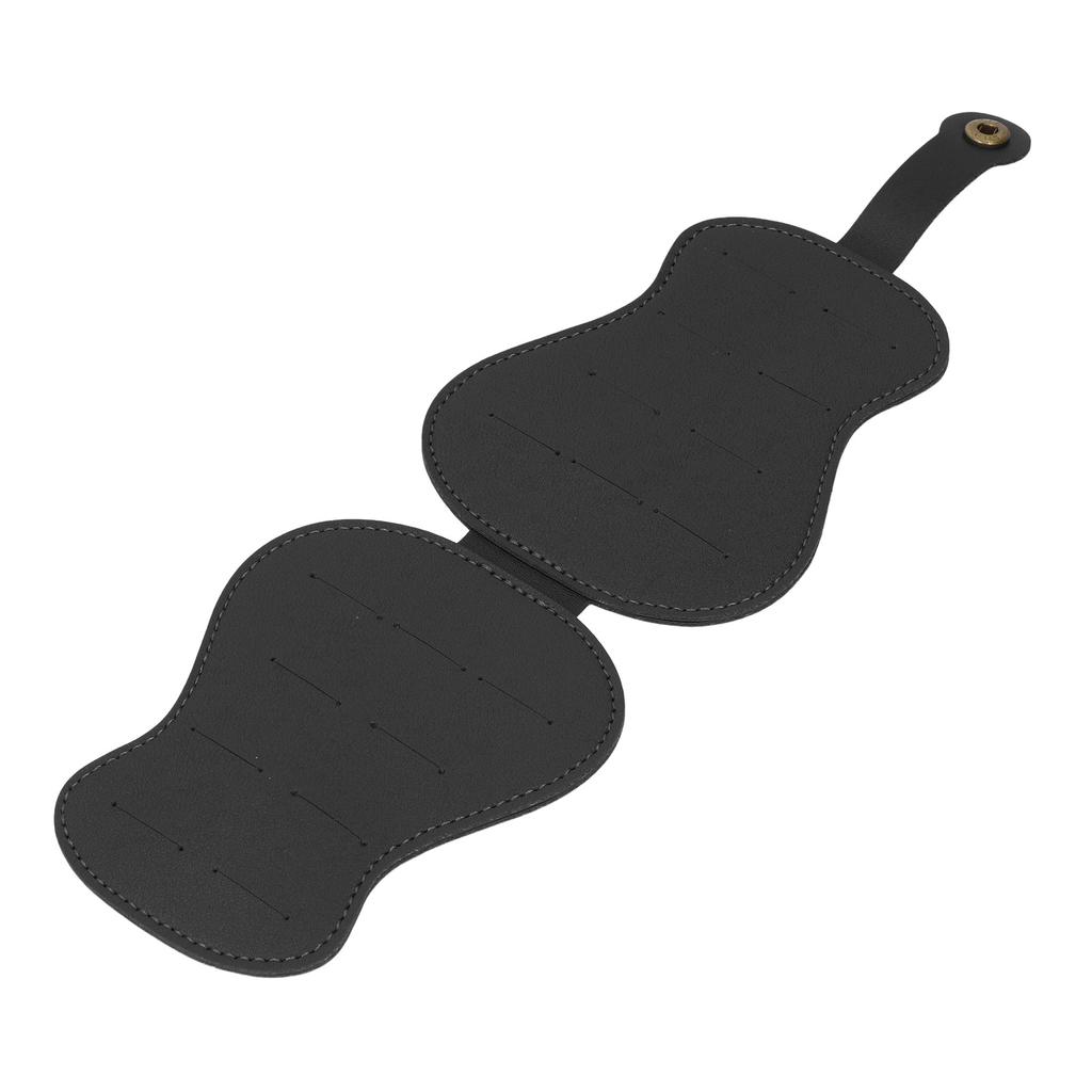 Guitar Pick Holder Case PU Leather Plectrum Holder 18 Slots Large Capacity Storage Black